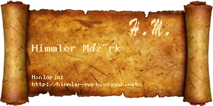 Himmler Márk névjegykártya